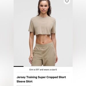 Lululemon Jersey training super cropped short sleeve shirt